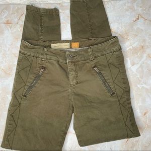 PILCRO & THE LETTERPRESS Moto Jeans, OLIVE MOTO ZIPPER POCKET SKINNY ANKLE